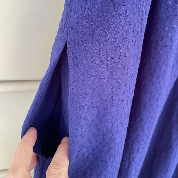 Draper James RSVP Purple Textured Puff Sleeve Midi Dress Size M - Picture 6 of 9